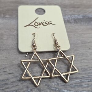 Lovisa Star of David Drop Gold  Color Earrings - New